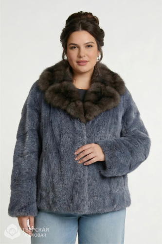 Норковая шуба «Карина» воротник лед
